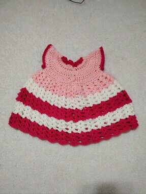 Hand Made Crochet Baby Girl Dress